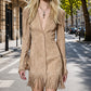 Women's Ruffle Sleeve Fringe Dress