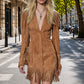 Women's Ruffle Sleeve Fringe Dress