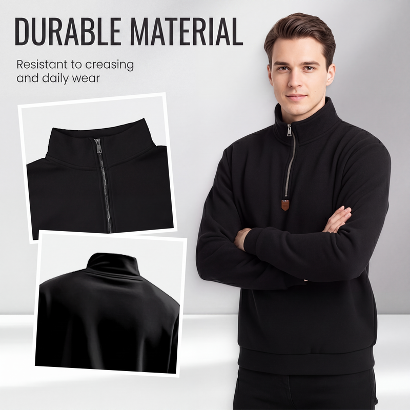 Men's Stand Collar Quarter-Zip Pullover