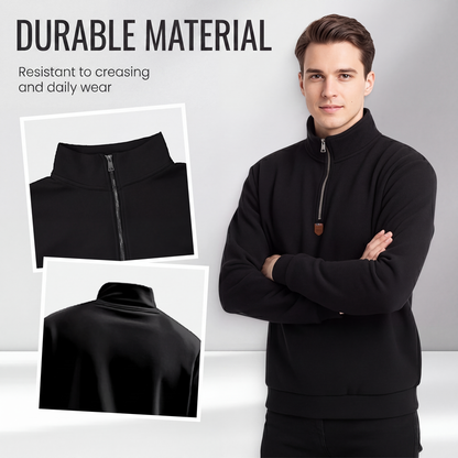 Men's Stand Collar Quarter-Zip Pullover