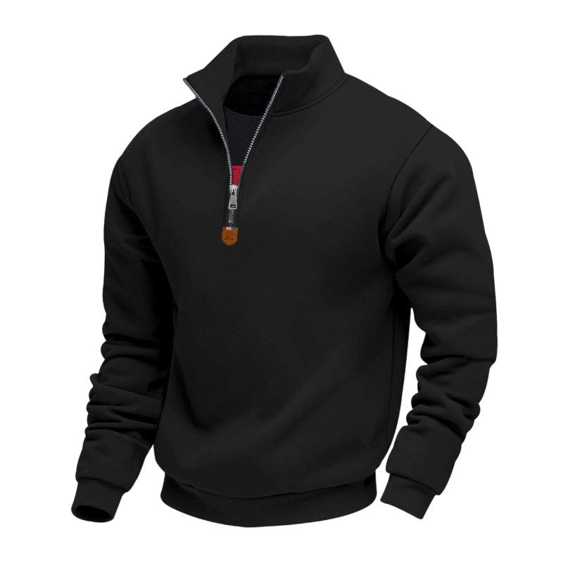 Men's Stand Collar Quarter-Zip Pullover