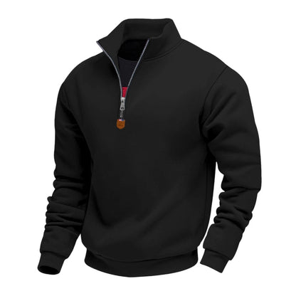 Men's Stand Collar Quarter-Zip Pullover
