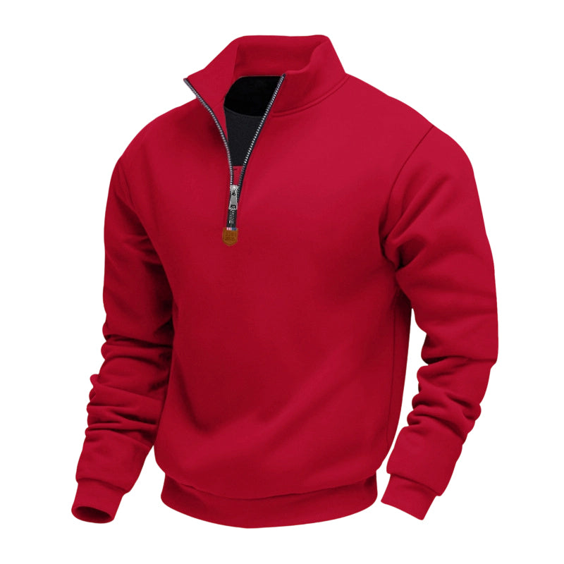 Men's Stand Collar Quarter-Zip Pullover