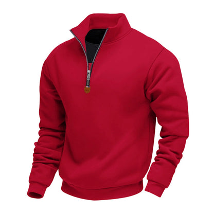 Men's Stand Collar Quarter-Zip Pullover