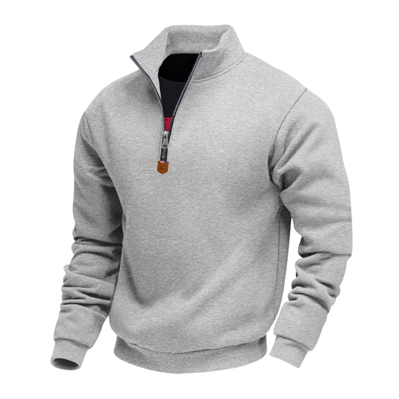 Men's Stand Collar Quarter-Zip Pullover