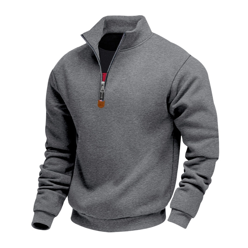 Men's Stand Collar Quarter-Zip Pullover