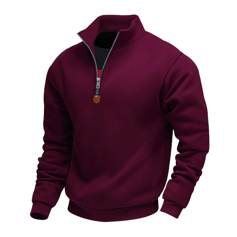 Men's Stand Collar Quarter-Zip Pullover