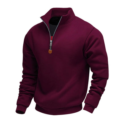 Men's Stand Collar Quarter-Zip Pullover