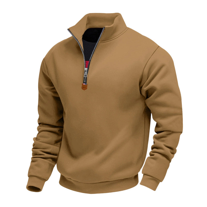 Men's Stand Collar Quarter-Zip Pullover