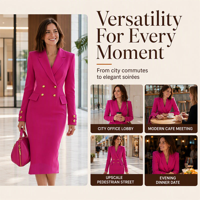 Women's Double-Breasted Blazer Dress