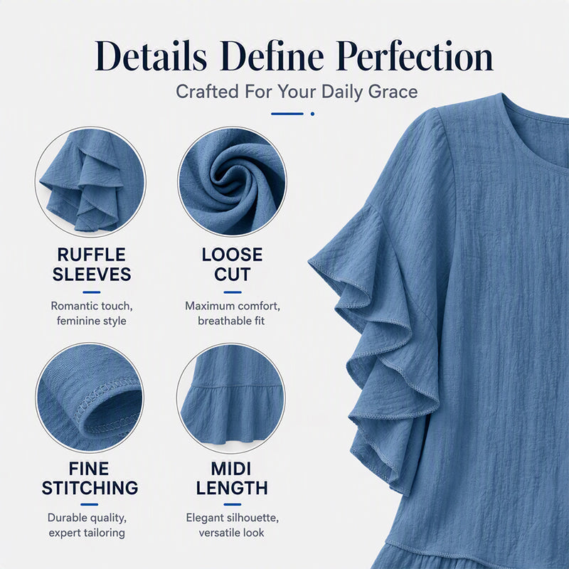 Women's Summer Loose Ruffle Sleeve Dress