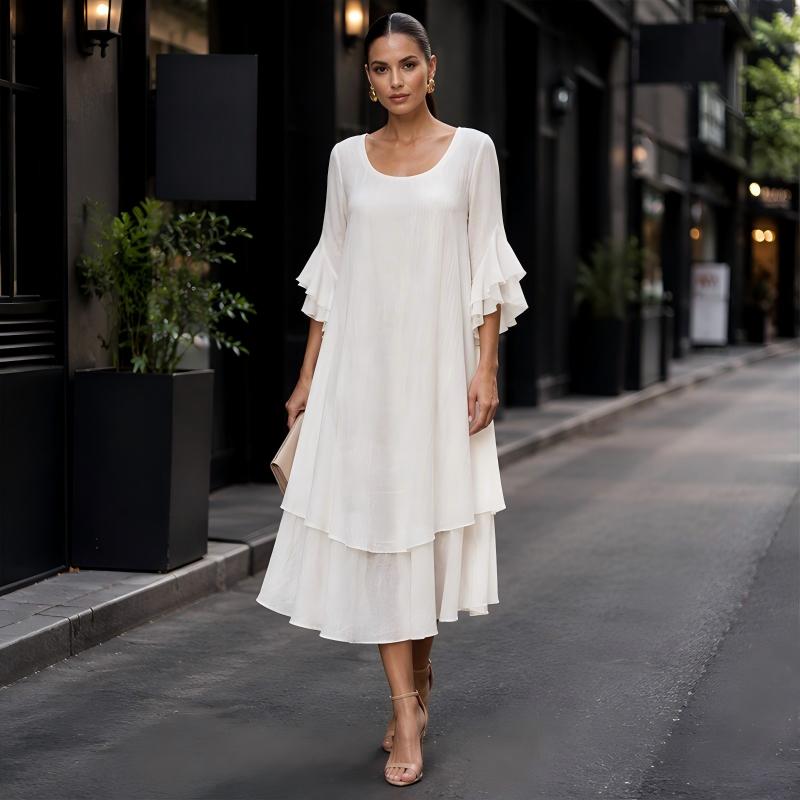 Women's Summer Loose Ruffle Sleeve Dress