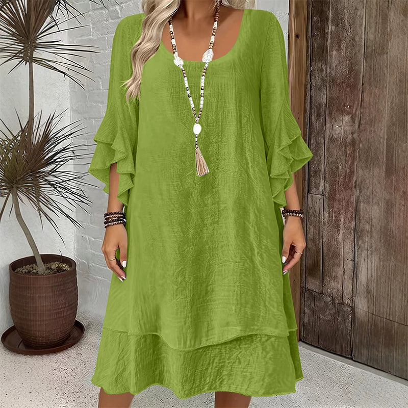 Women's Summer Loose Ruffle Sleeve Dress