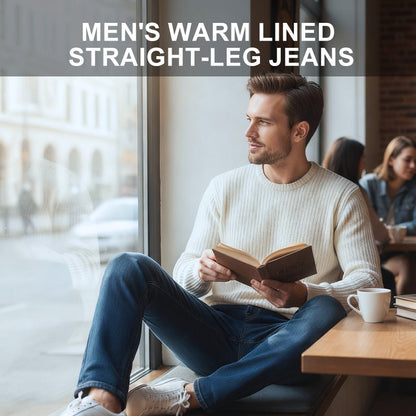 Men's Warm Lined Straight-Leg Jeans