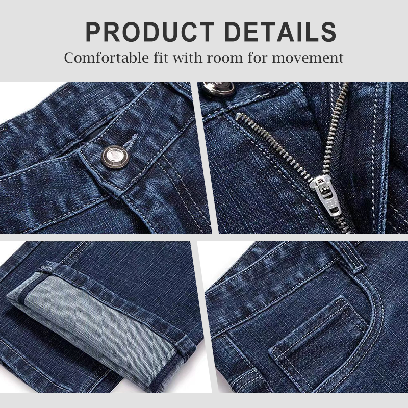 Men's Warm Lined Straight-Leg Jeans