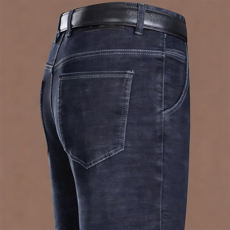 Men's Warm Lined Straight-Leg Jeans