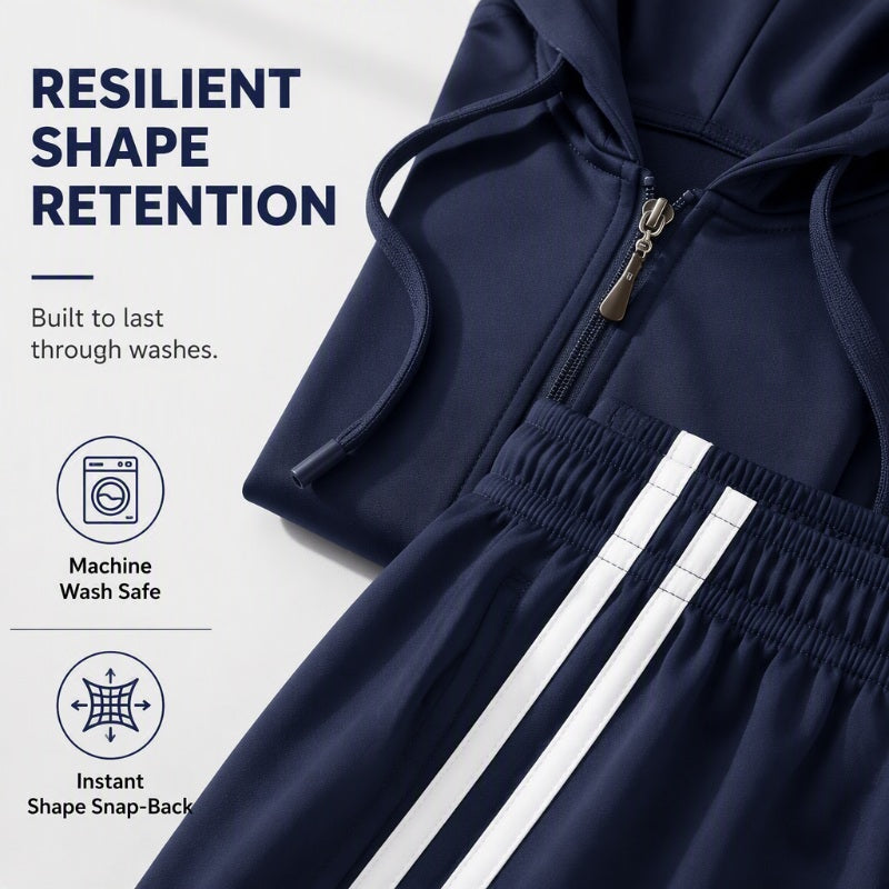 Women's Striped Zip-Up Hoodie & Pants Set