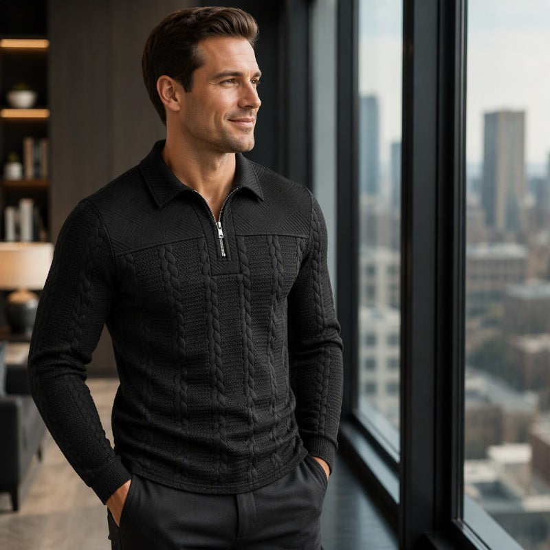 Men's Long Sleeve Half-Zip T-Shirt
