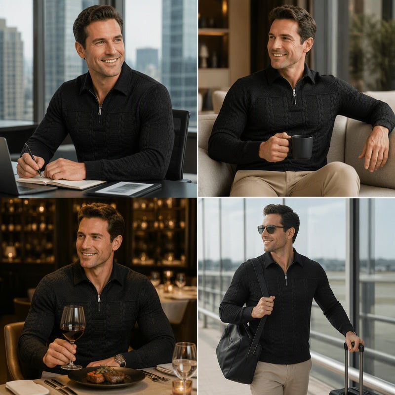 Men's Long Sleeve Half-Zip T-Shirt