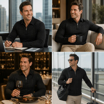 Men's Long Sleeve Half-Zip T-Shirt