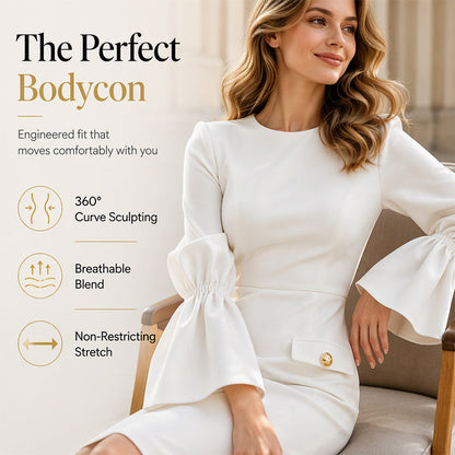 ✨New Arrivals & Special Offers-Women's Elegant Crew Neck Pencil Dress