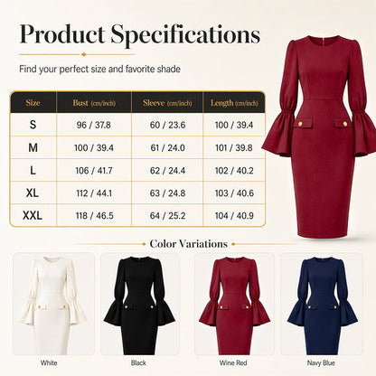 ✨New Arrivals & Special Offers-Women's Elegant Crew Neck Pencil Dress