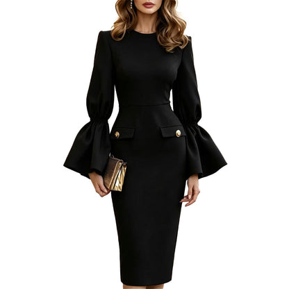 ✨New Arrivals & Special Offers-Women's Elegant Crew Neck Pencil Dress