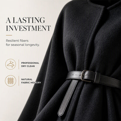 Women’s Elegant Stand-Collar Cape Coat