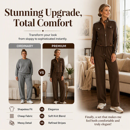 Women's Casual Sporty Contrast Stripe Set