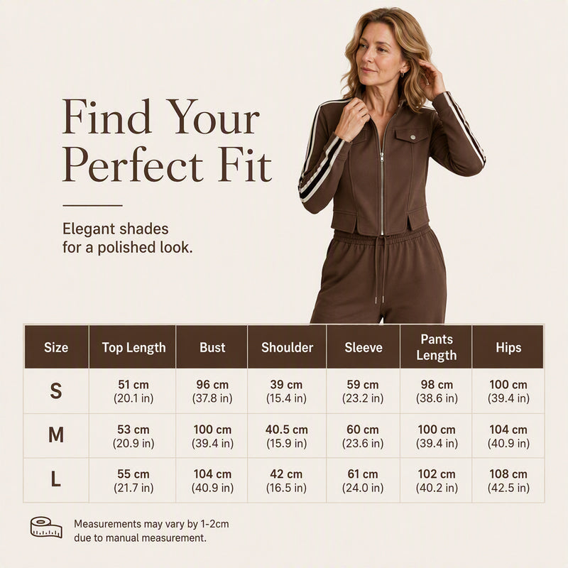 Women's Casual Sporty Contrast Stripe Set