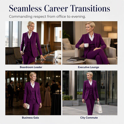 ✨ Premium Professional Style | Women's Blazer, Vest & Pants 3-Piece Suit Set