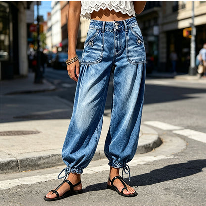 Women's High Waisted Stretchy Barrel Jeans