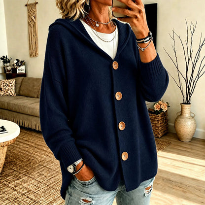 Women's Casual Hooded Sweater Cardigan