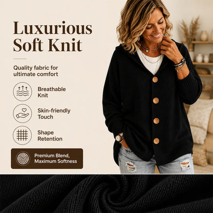 Women's Casual Hooded Sweater Cardigan