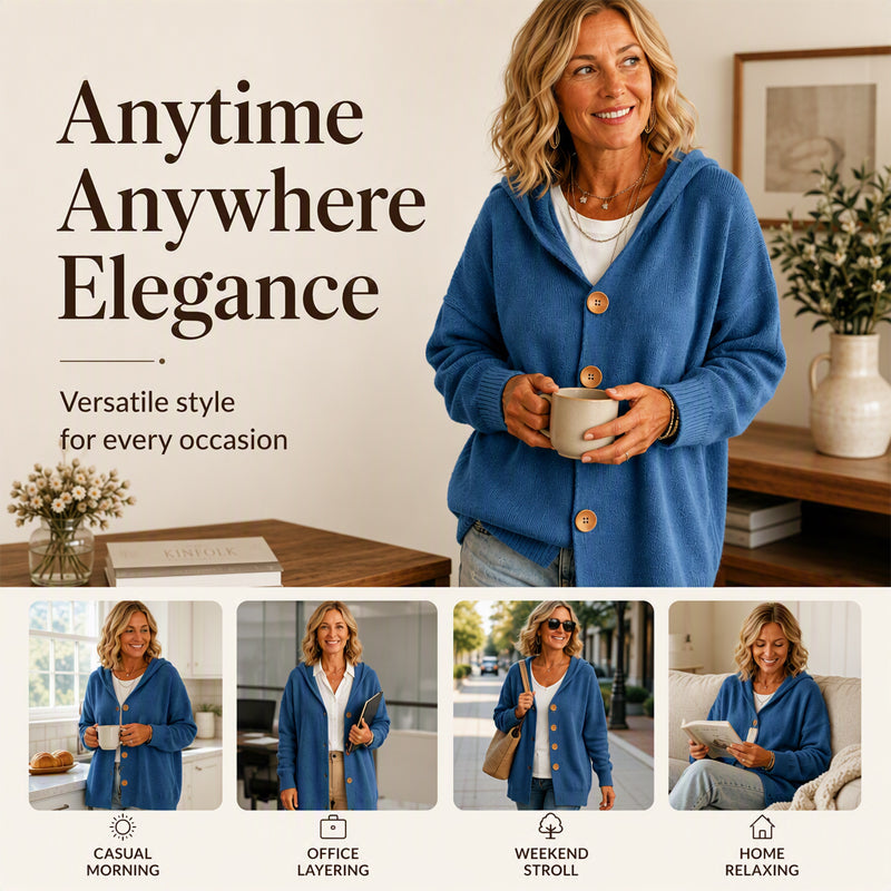Women's Casual Hooded Sweater Cardigan