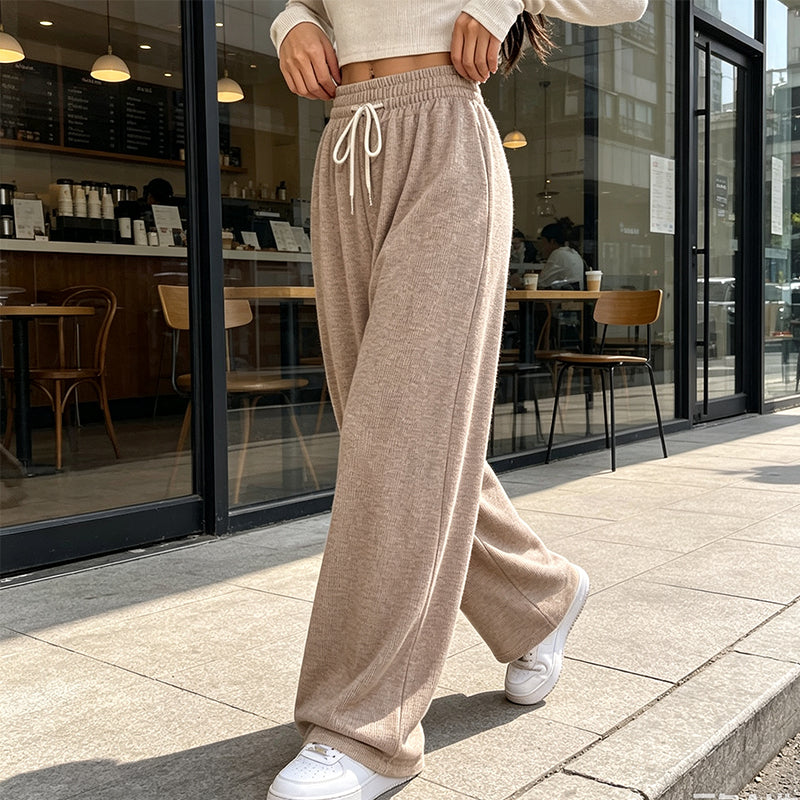 Women's High Waisted Wide-Leg Drawstring Pants