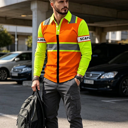 🦺 Built for the Job | Men's High-Visibility Scaffolder Long-Sleeve Work Top