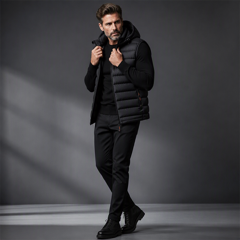 ❄️ Cold-Weather Comfort | Men's Padded Vest with Detachable Hood ⚡ Free Shipping