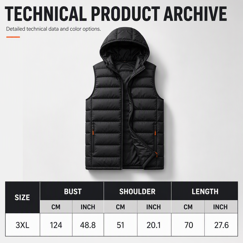 ❄️ Cold-Weather Comfort | Men's Padded Vest with Detachable Hood ⚡ Free Shipping