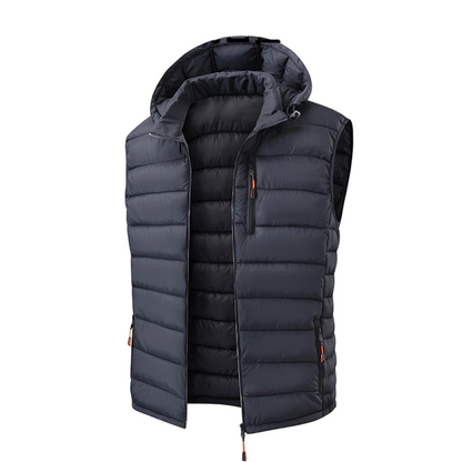 ❄️ Cold-Weather Comfort | Men's Padded Vest with Detachable Hood ⚡ Free Shipping