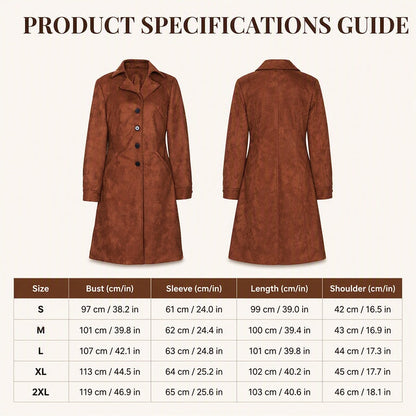 ✨ Timeless Faux Suede Style | Women's Longline Trench Coat ⚡ Free Shipping