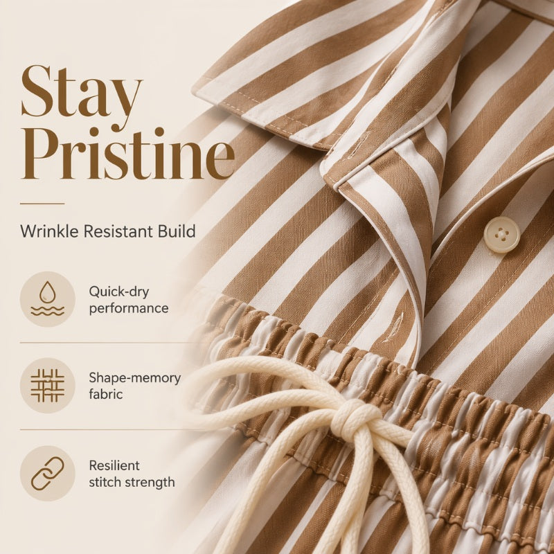 ✨ Effortless Everyday Style | Women's Striped Relaxed-Fit 2-Piece Set