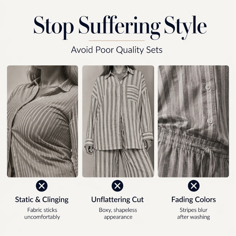 ✨ Effortless Everyday Style | Women's Striped Relaxed-Fit 2-Piece Set