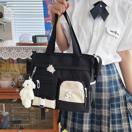 Cute Messenger Bag for Teen Girls with 2 Badges