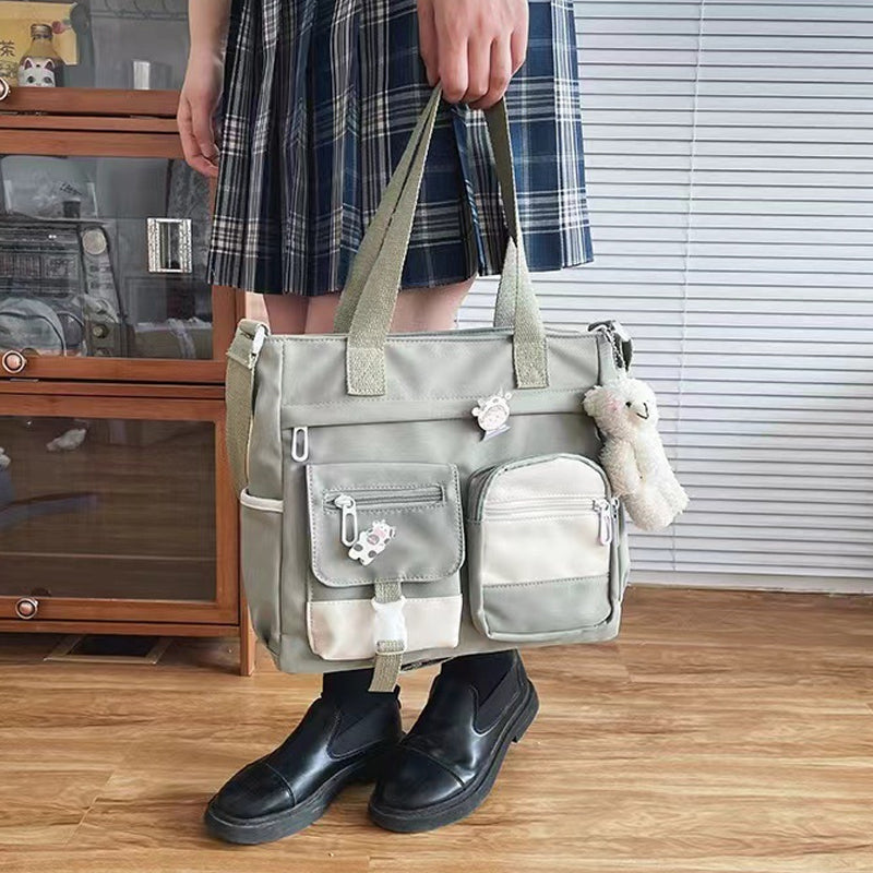 Cute Messenger Bag for Teen Girls with 2 Badges