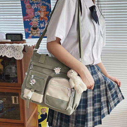 Cute Messenger Bag for Teen Girls with 2 Badges