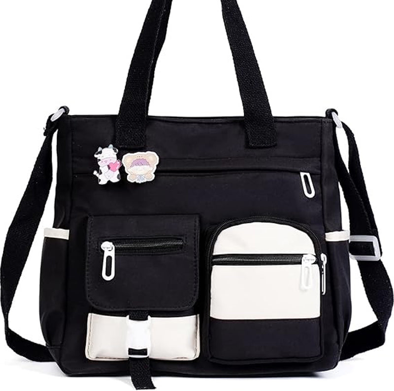 Cute Messenger Bag for Teen Girls with 2 Badges