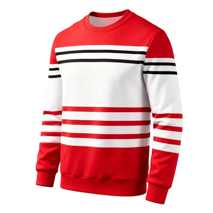 Men's Striped Colorblock Long Sleeve Sweatshirt