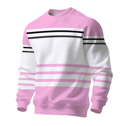 Men's Striped Colorblock Long Sleeve Sweatshirt