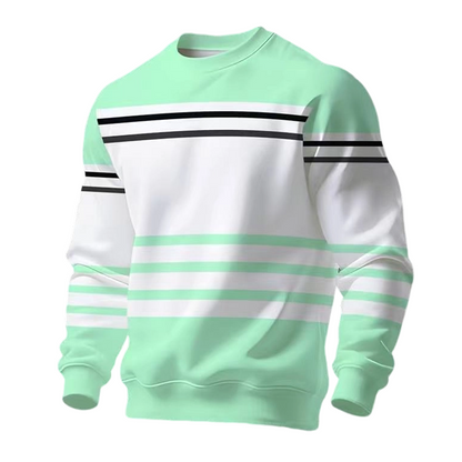 Men's Striped Colorblock Long Sleeve Sweatshirt